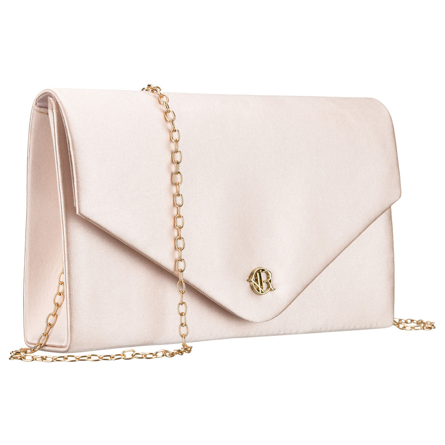 Kleine Damen-Clutch aus synthetischem Stoff in Beige – Rovicky