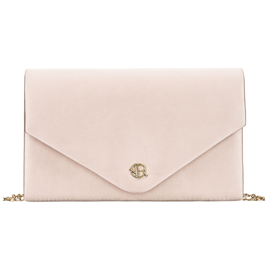 Kleine Damen-Clutch aus synthetischem Stoff in Beige – Rovicky – Bild 2