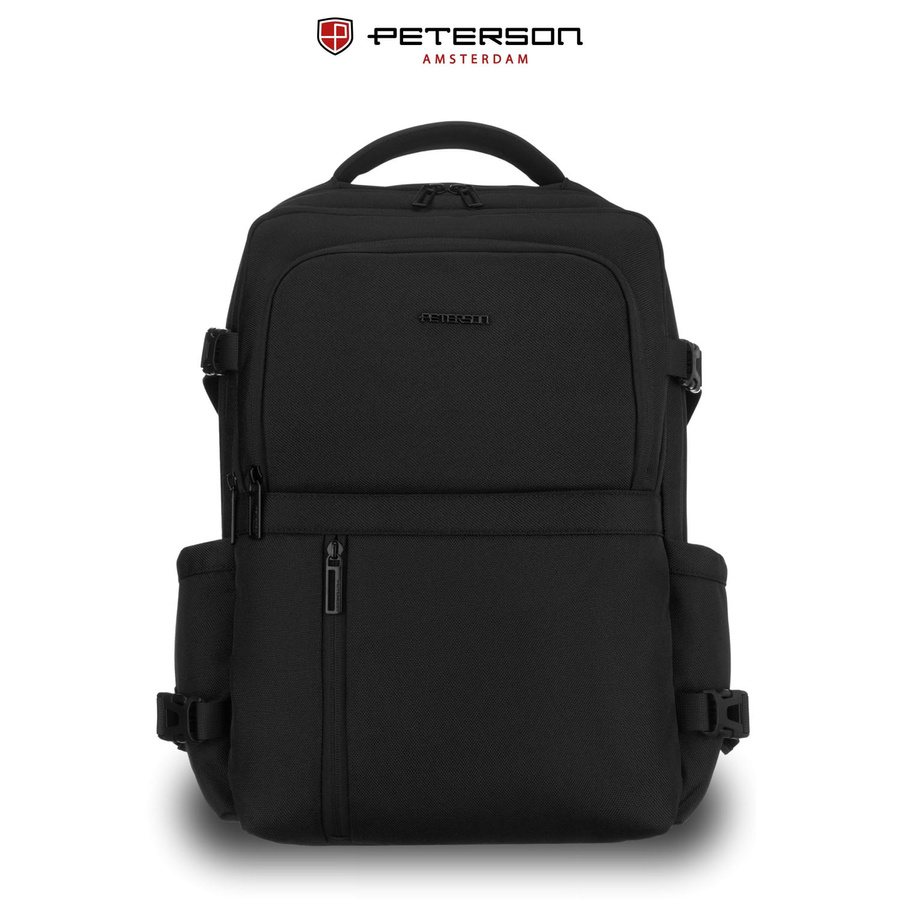 Reise-Rucksack aus Polyester in Schwarz mit Laptopfach - Peterson – Bild 4