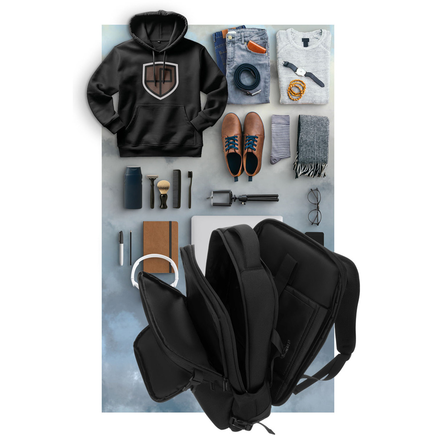Reise-Rucksack aus Polyester in Schwarz mit Laptopfach - Peterson – Bild 12