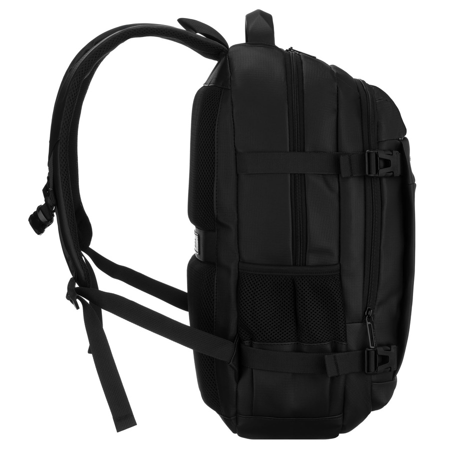 Großer Reise-Rucksack in Schwarz mit Laptopfach, mit Reißverschluss geschlossen - Peterson – Bild 3