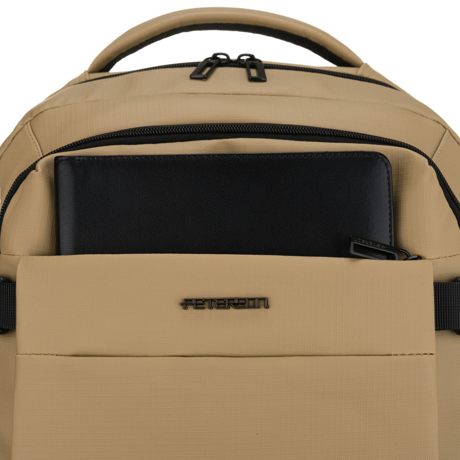 Großer Khaki-Reise-Rucksack mit Laptopfach, zweifach unterteilt – Peterson – Bild 15