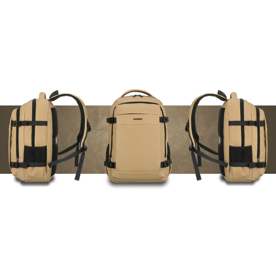 Großer Khaki-Reise-Rucksack mit Laptopfach, zweifach unterteilt – Peterson – Bild 14