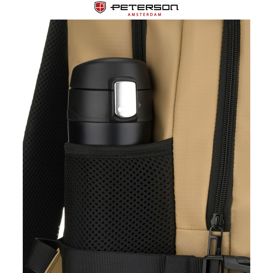 Großer Khaki-Reise-Rucksack mit Laptopfach, zweifach unterteilt – Peterson – Bild 29