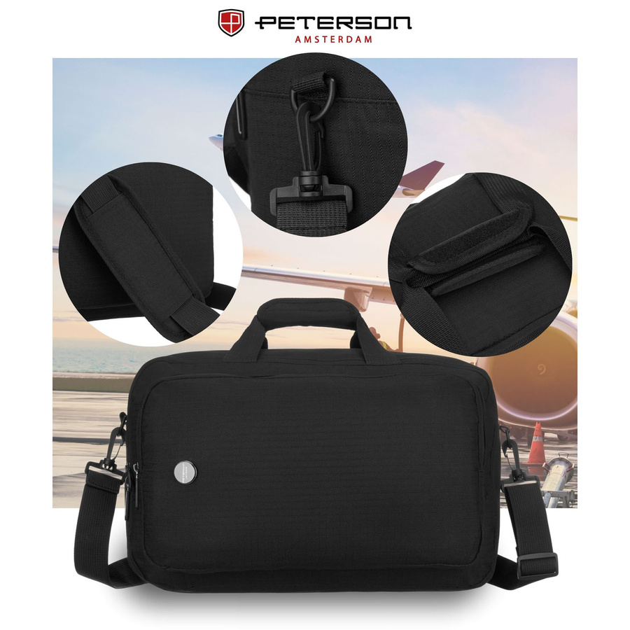 Reiserucksack in schwarz mit Reißverschluss, ideal für Handgepäck – Peterson – Bild 11