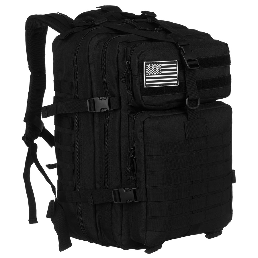 Großer, taktischer Militärrucksack aus Nylon in Schwarz – Peterson – Bild 2