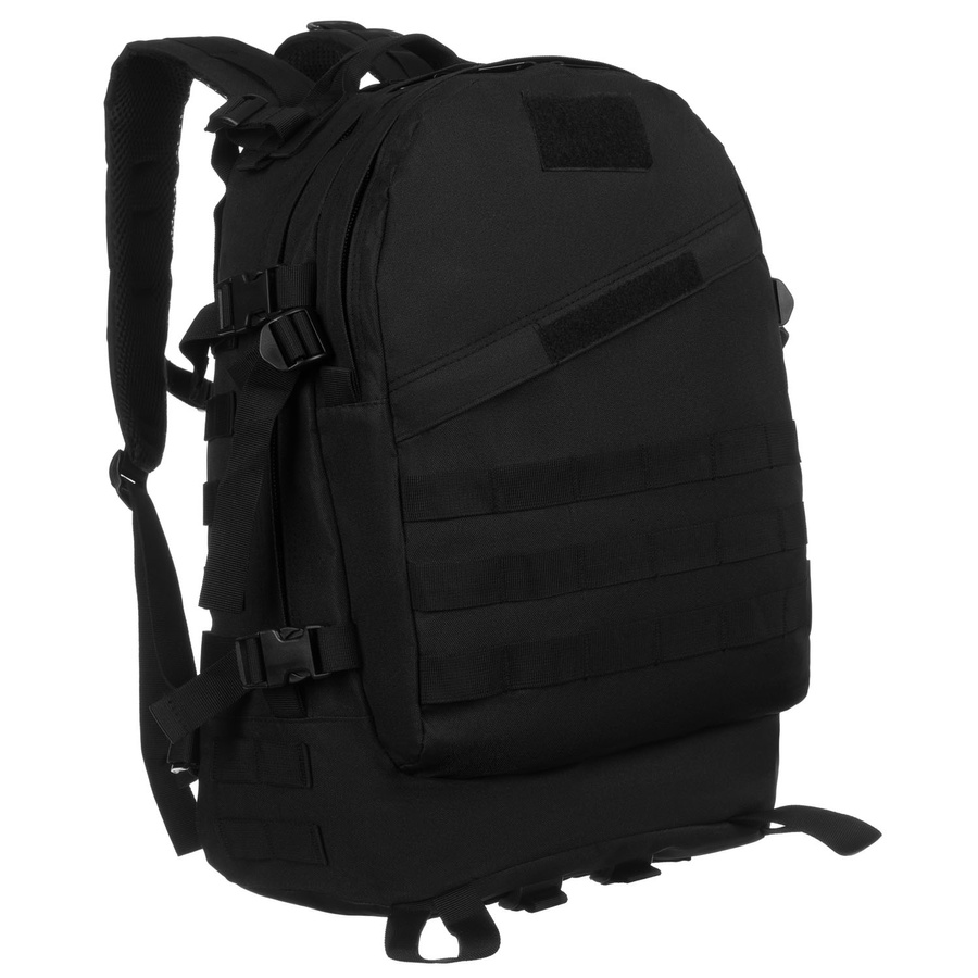 Peterson – Schwarzer Militärrucksack, dreifach unterteilt, an verstellbaren Trägern aufgehängt – Bild 2
