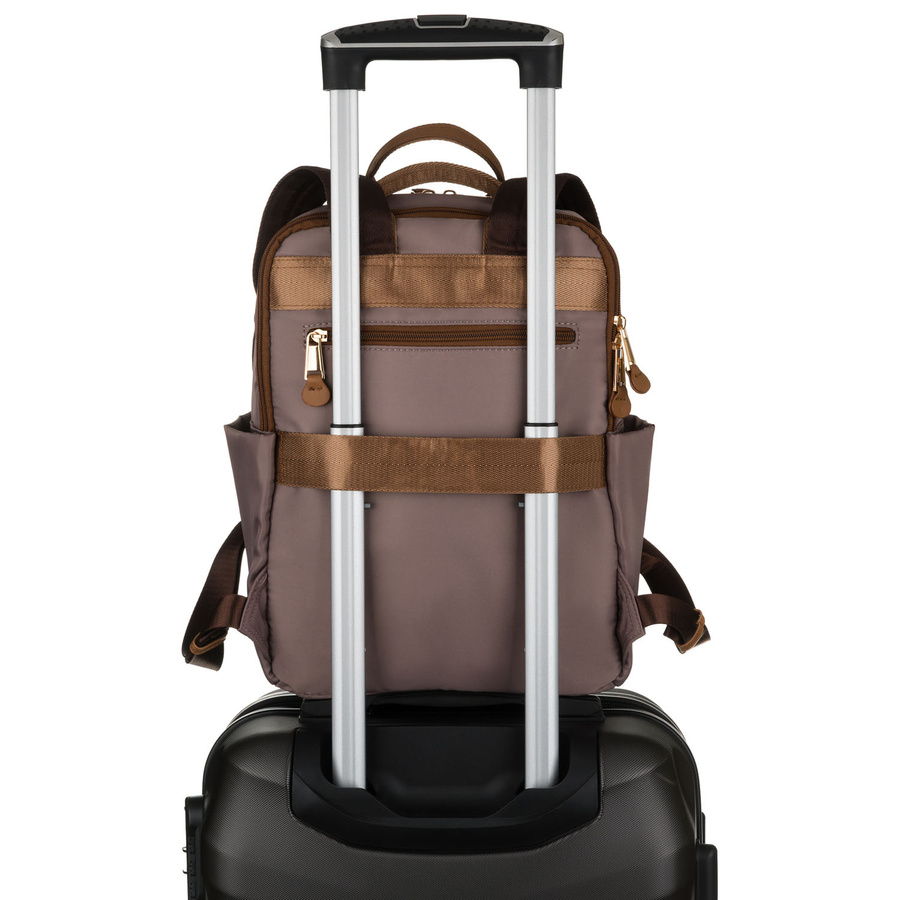 Peterson Damen-Rucksack aus Nylon, beige, mit verstellbaren Trägern, mit Reißverschluss. – Bild 9