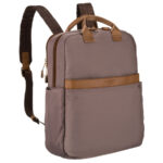 Peterson Damen-Rucksack aus Nylon, beige, mit verstellbaren Trägern, mit Reißverschluss.
