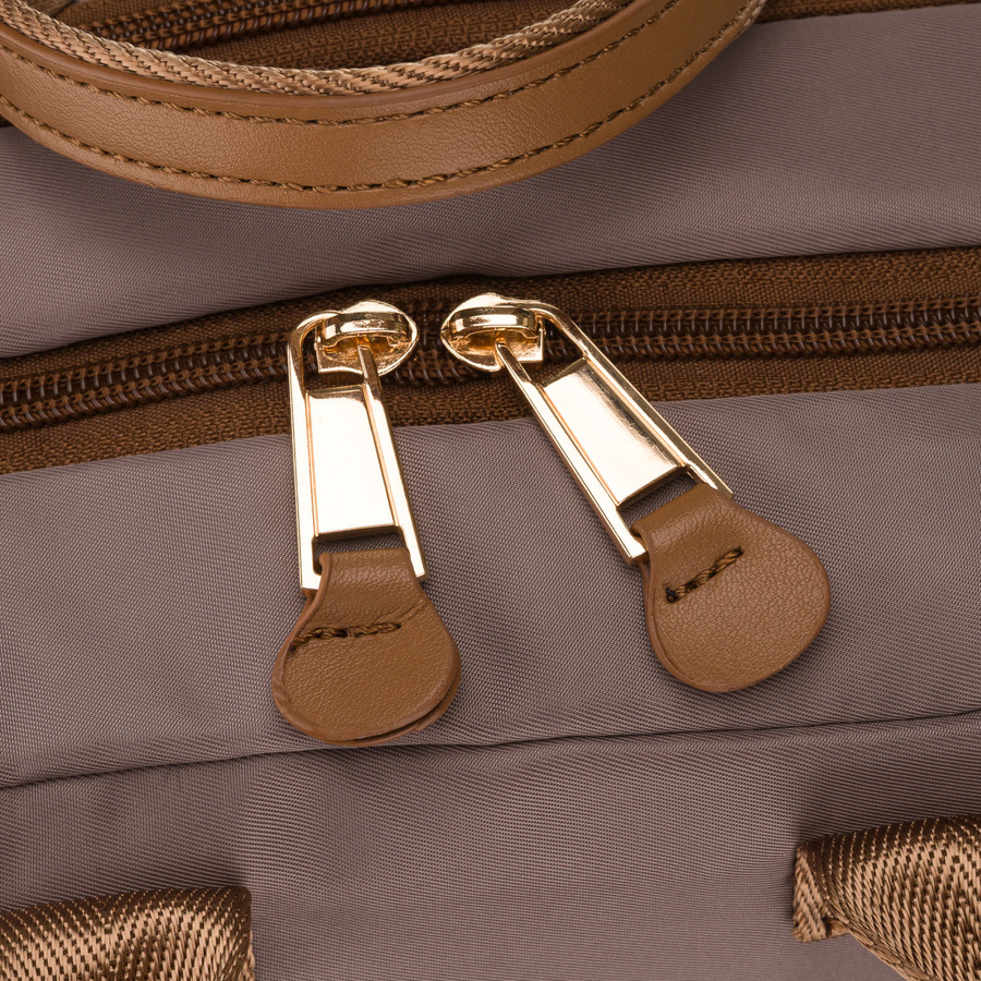 Peterson Damen-Rucksack aus Nylon, beige, mit verstellbaren Trägern, mit Reißverschluss. – Bild 11