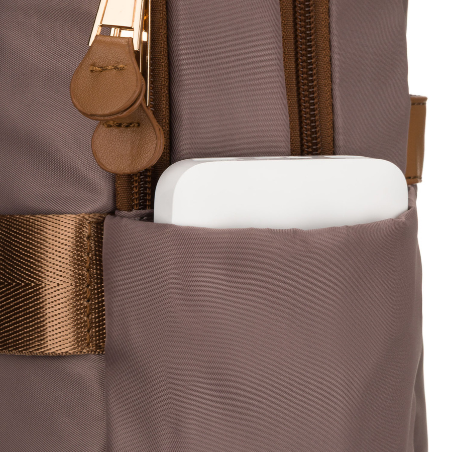 Peterson Damen-Rucksack aus Nylon, beige, mit verstellbaren Trägern, mit Reißverschluss. – Bild 13