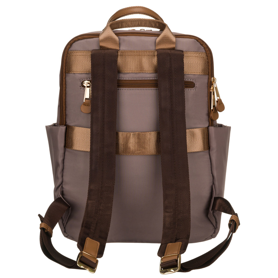 Peterson Damen-Rucksack aus Nylon, beige, mit verstellbaren Trägern, mit Reißverschluss. – Bild 8