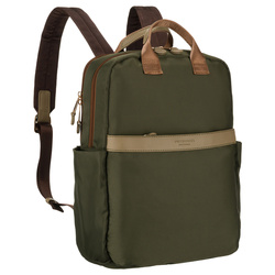 Damen-Rucksack aus Nylon in grüner Farbe mit Reißverschluss – Peterson