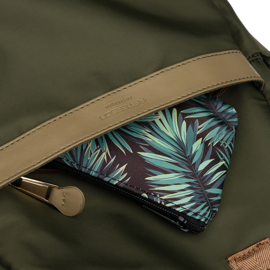 Damen-Rucksack aus Nylon in grüner Farbe mit Reißverschluss - Peterson – Bild 16