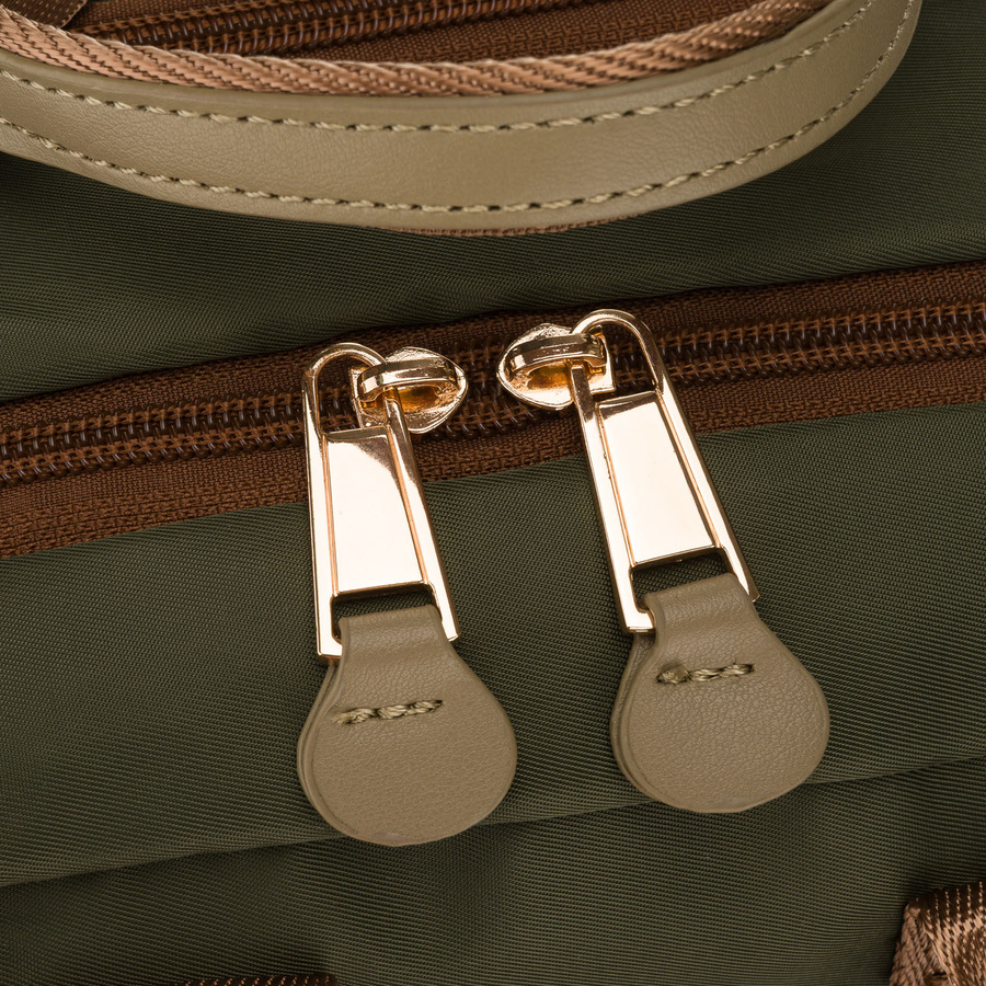 Damen-Rucksack aus Nylon in grüner Farbe mit Reißverschluss - Peterson – Bild 11