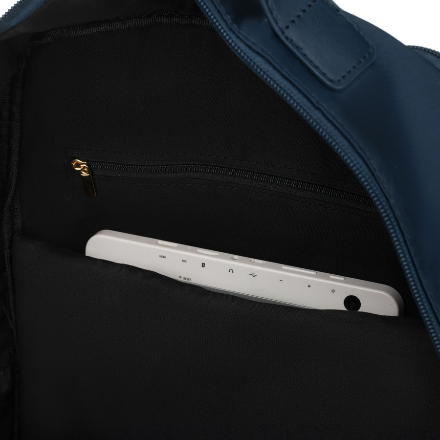 Damen-Rucksack aus Nylon in Marineblau mit einem Befestigungsgriff für den Koffer – Peterson – Bild 14
