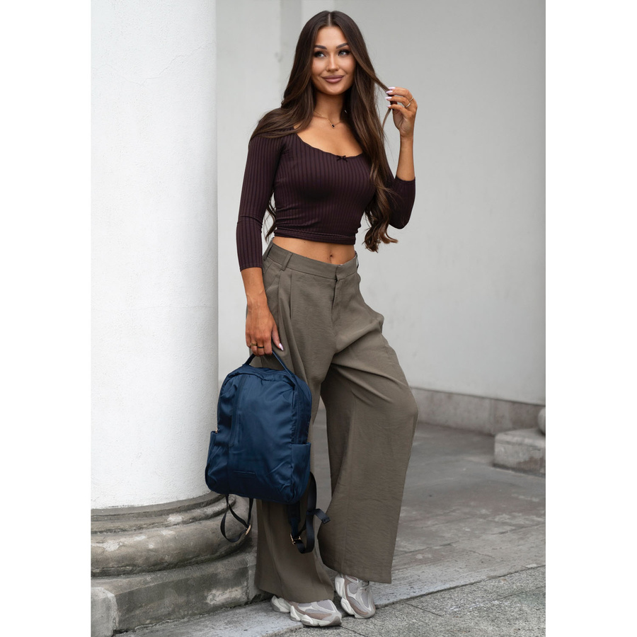 Damen-Rucksack aus Nylon in Marineblau mit einem Befestigungsgriff für den Koffer – Peterson – Bild 7