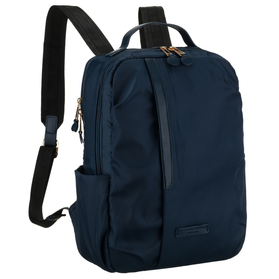 Damen-Rucksack aus Nylon in Marineblau mit einem Befestigungsgriff für den Koffer – Peterson