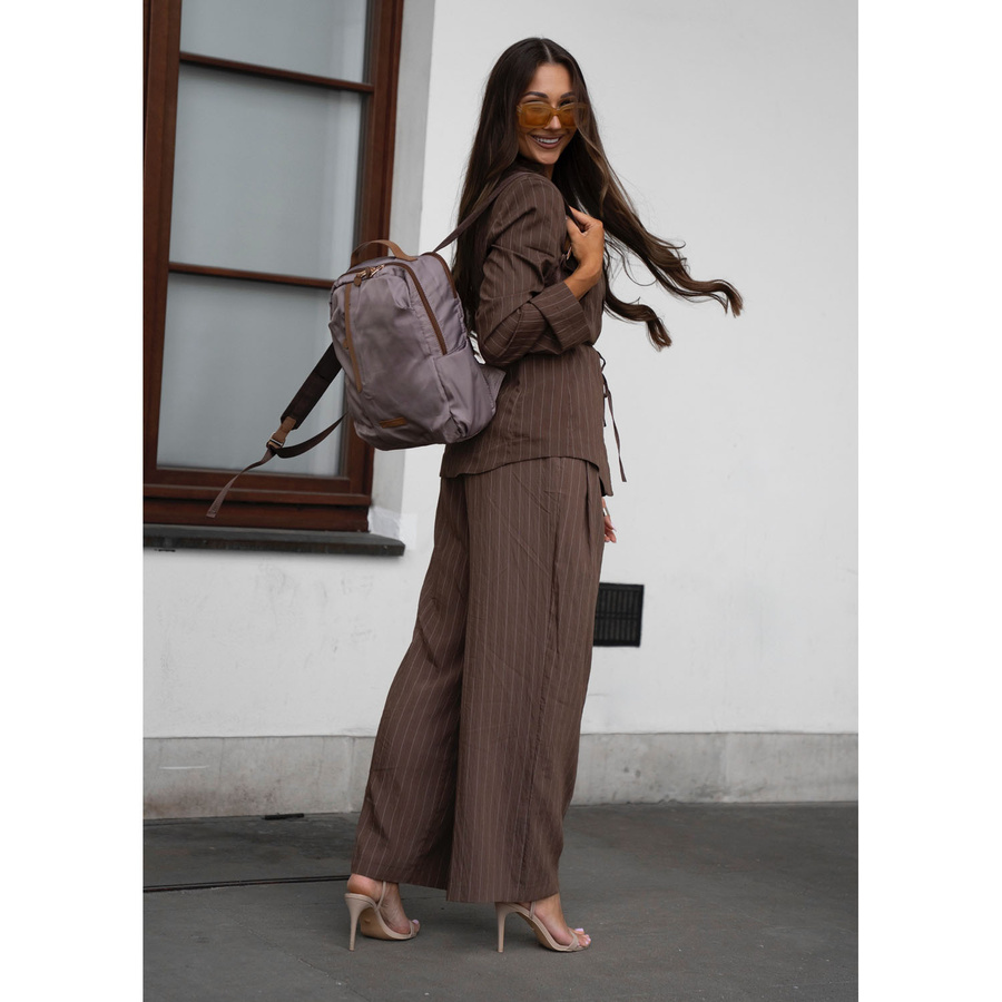 Damen-Rucksack aus Nylon in Beige mit verstellbaren Schultergurten – Peterson – Bild 3