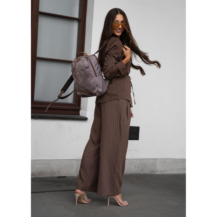 Damen-Rucksack aus Nylon in Beige mit verstellbaren Schultergurten – Peterson – Bild 10