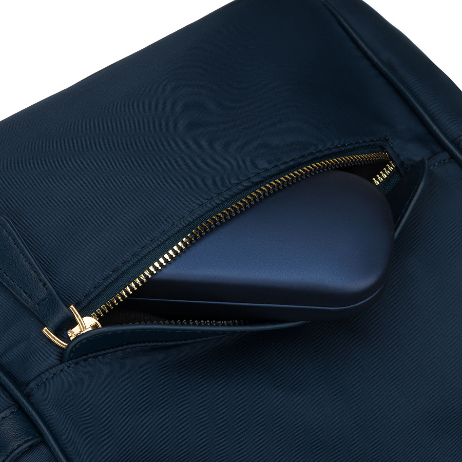 Damen-Rucksack aus Nylon und Öko-Leder in Marineblau, mit Reißverschluss – Peterson – Bild 17