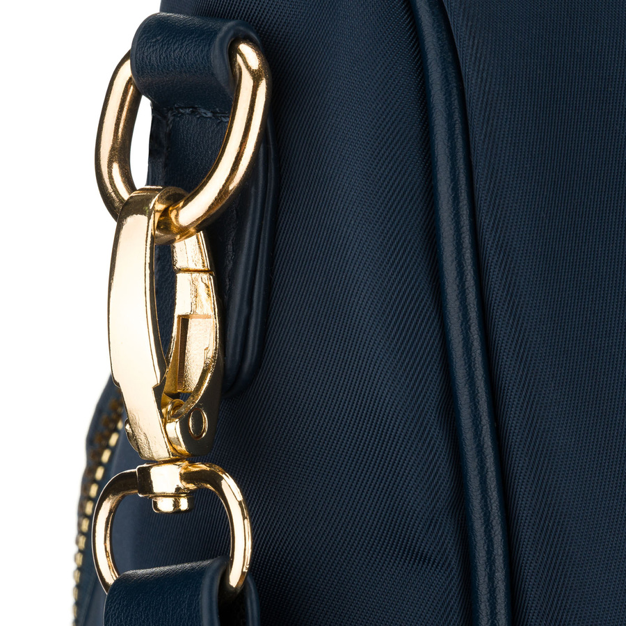 Damen-Rucksack aus Nylon und Öko-Leder in Marineblau, mit Reißverschluss – Peterson – Bild 13