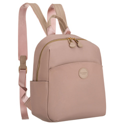 Kleiner Damen-Rucksack aus Nylon und Öko-Leder in Rosa – Peterson
