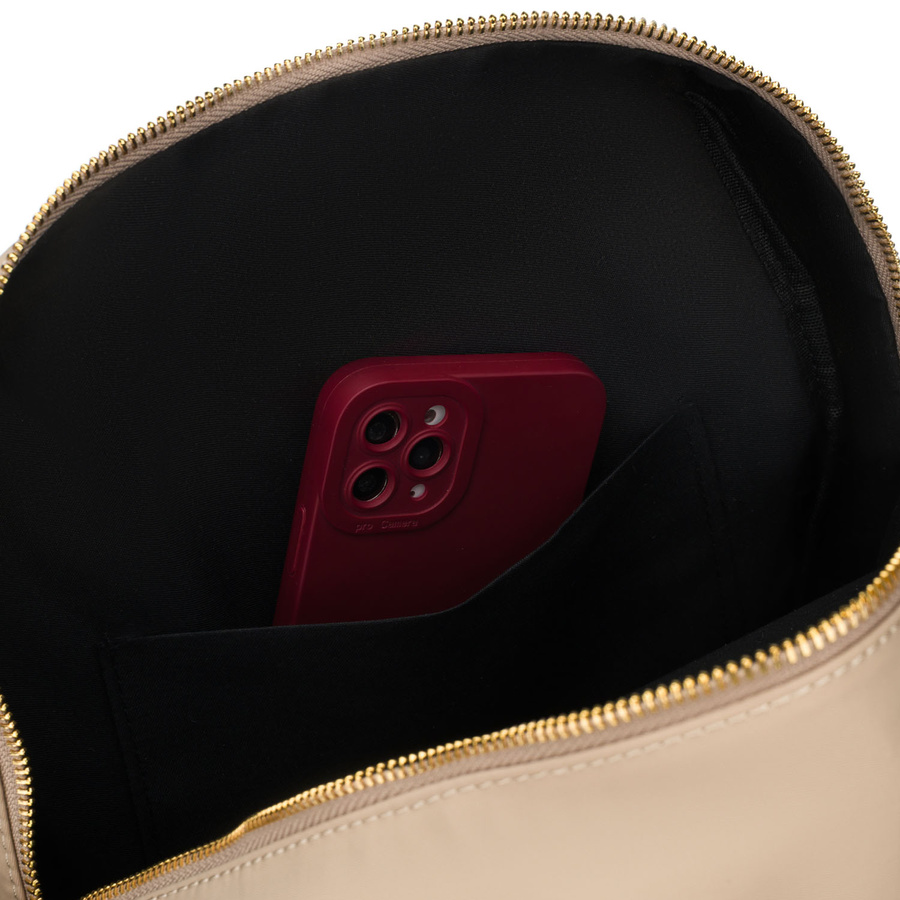 Beiger Damen-Rucksack aus Nylon und Öko-Leder mit Reißverschluss – Peterson – Bild 17