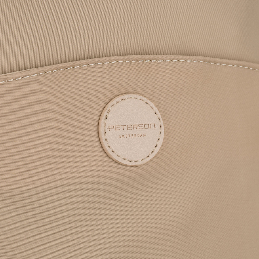 Beiger Damen-Rucksack aus Nylon und Öko-Leder mit Reißverschluss – Peterson – Bild 11