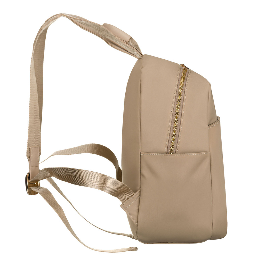 Beiger Damen-Rucksack aus Nylon und Öko-Leder mit Reißverschluss – Peterson – Bild 7