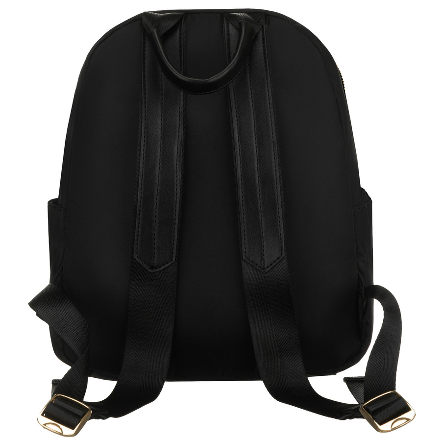 Städtischer Damen-Rucksack aus Nylon und Öko-Leder in Schwarz mit Reißverschluss – Peterson – Bild 12