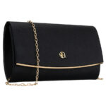 Schwarze Damen-Clutch aus Öko-Leder, mit Magnetverschluss – Rovicky