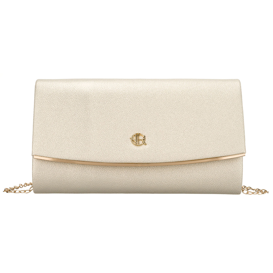 Damen-Clutch in goldener Farbe aus Kunstleder – Rovicky – Bild 2