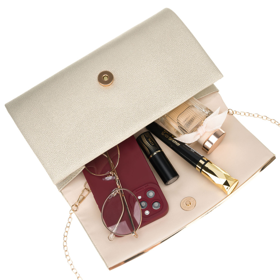 Damen-Clutch in goldener Farbe aus Kunstleder – Rovicky – Bild 7
