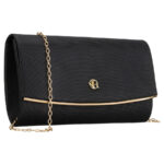 Schwarze, elegante Damenhandtasche aus synthetischem Gewebe - Rovicky
