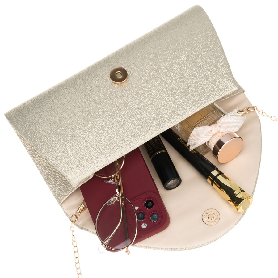 Goldene Damen-Clutch aus Kunstleder mit Magnetverschluss – Rovicky – Bild 7
