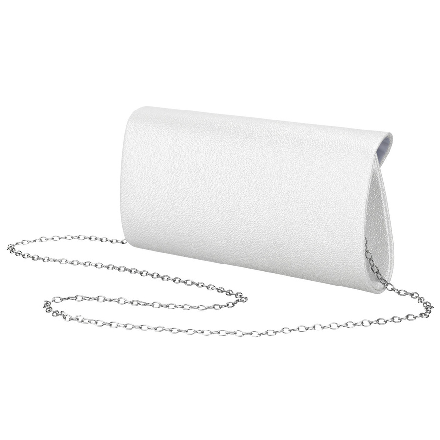 Silberne Damen-Clutch aus Öko-Leder mit Kette – Rovicky – Bild 3