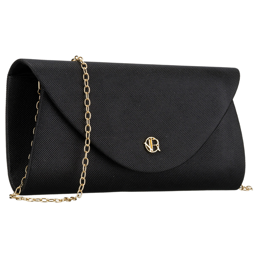 Brokat-Damen-Clutch aus synthetischem Stoff in Schwarz – Rovicky
