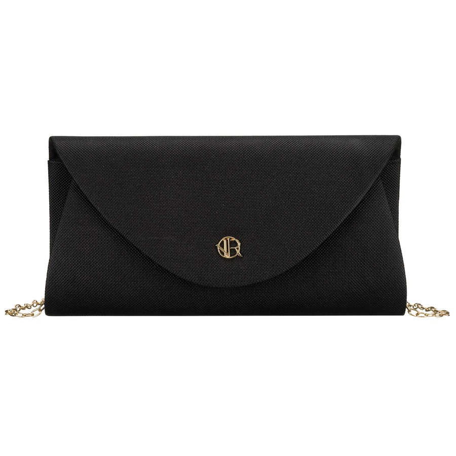 Brokat-Damen-Clutch aus synthetischem Stoff in Schwarz – Rovicky – Bild 2