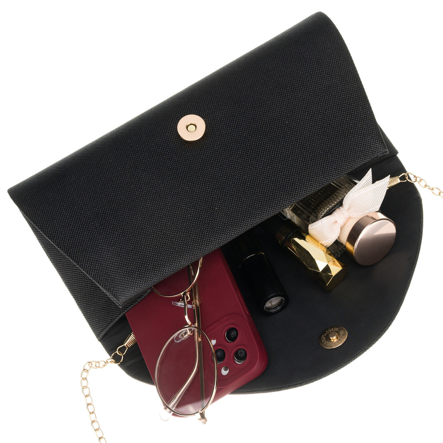 Brokat-Damen-Clutch aus synthetischem Stoff in Schwarz – Rovicky – Bild 7