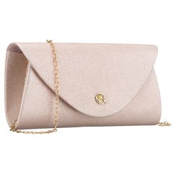 Beige, glitzernde Damen-Clutch aus synthetischem Stoff, mit Magnetverschluss – Rovicky