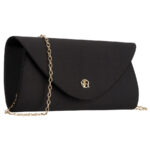 Damen-Clutch aus synthetischem Stoff in Schwarz - Rovicky