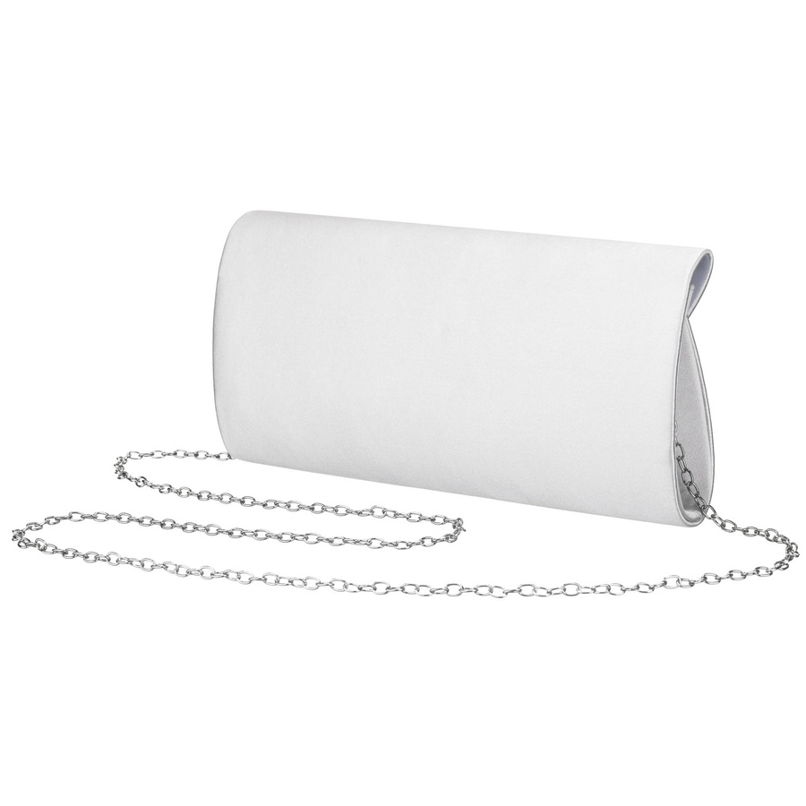 Elegante Damen-Clutch in Silber aus synthetischem Gewebe und mit Magnetverschluss – Rovicky – Bild 3