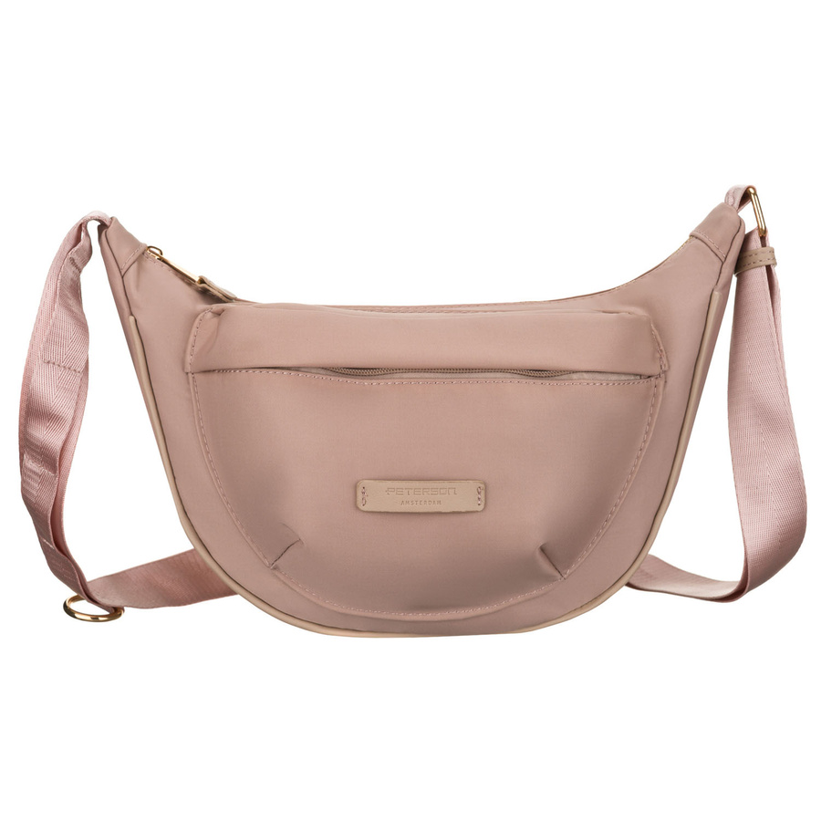 Damen-Umhängetasche aus Nylon in Rosa, mit Reißverschluss - Peterson – Bild 4