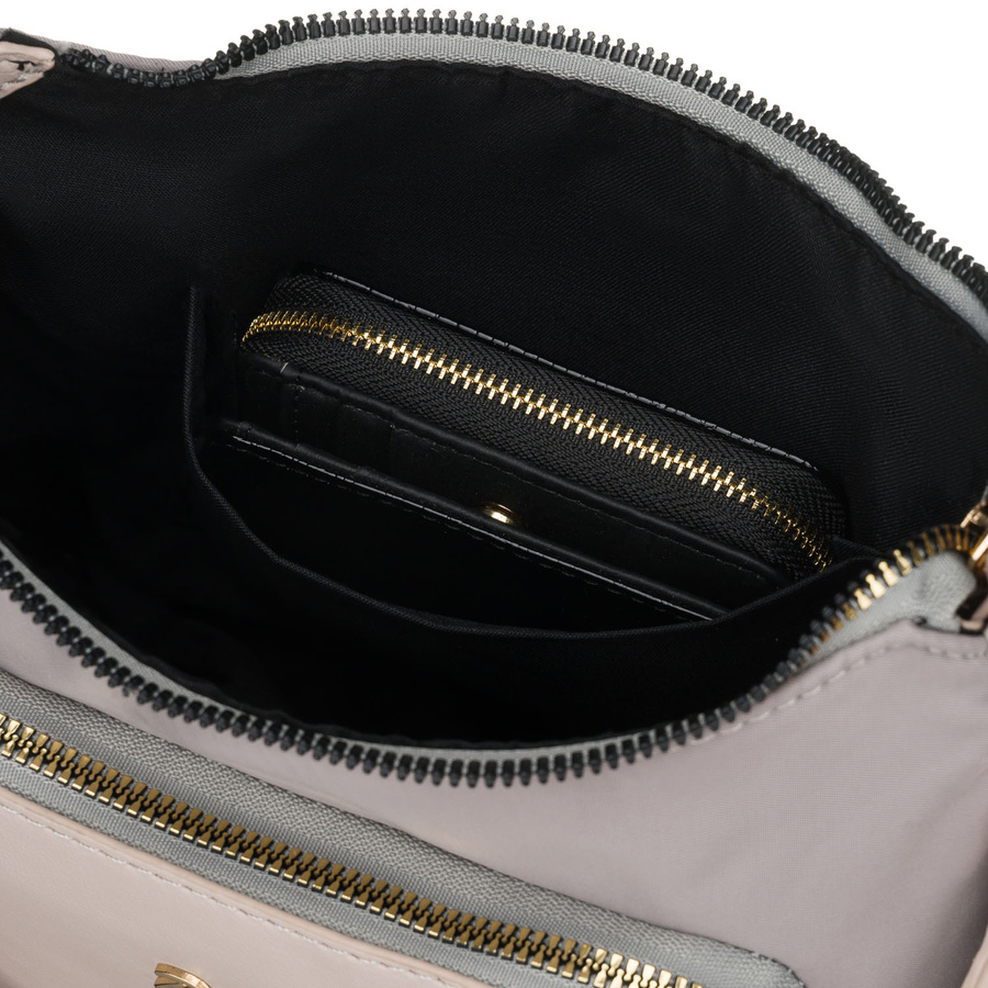 Städtische, graue Damen-Umhängetasche aus Nylon und Öko-Leder – Peterson – Bild 16