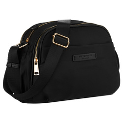 Nylon-schwarze Damen-Umhängetasche, einteilig mit sechs Taschen – Peterson