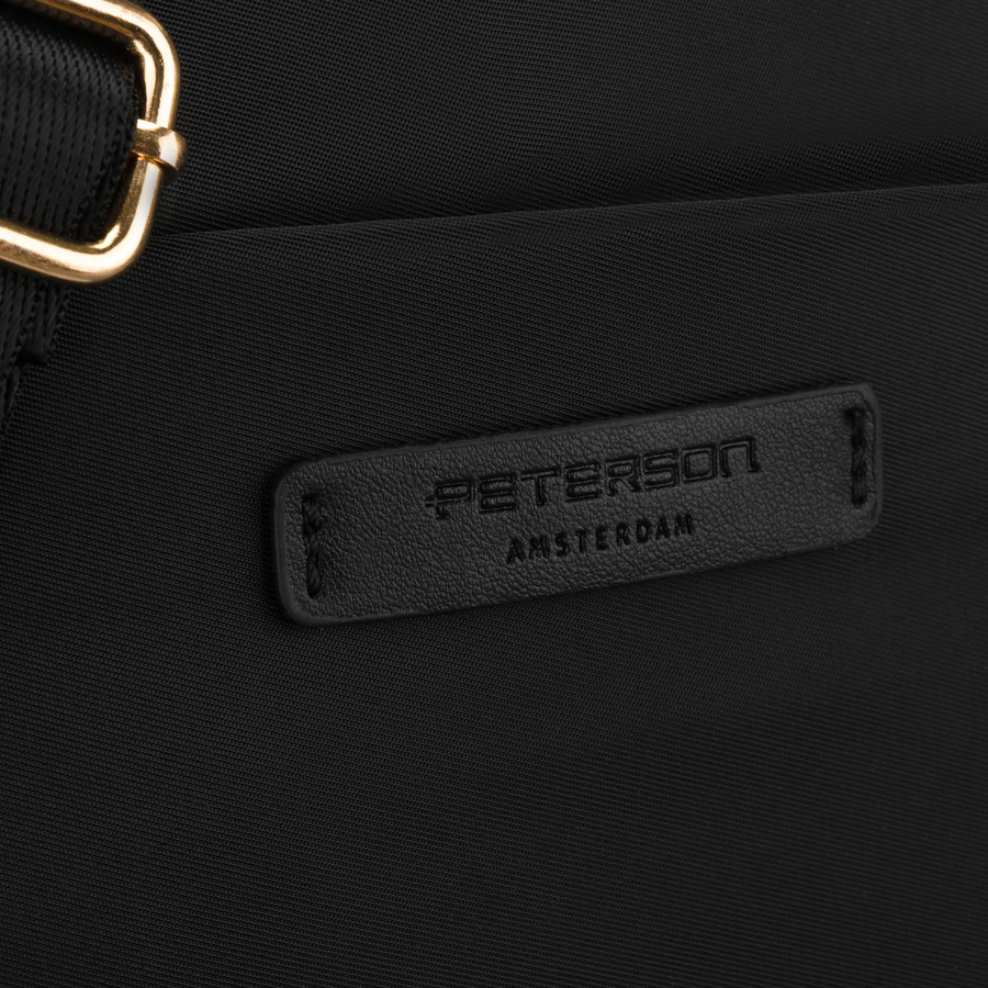 Nylon-schwarze Damen-Umhängetasche, einteilig mit sechs Taschen - Peterson – Bild 12