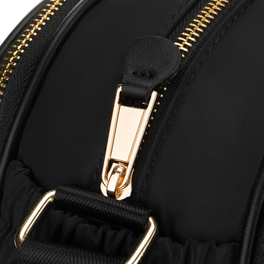 Nylon-schwarze Damen-Umhängetasche, einteilig mit sechs Taschen - Peterson – Bild 17