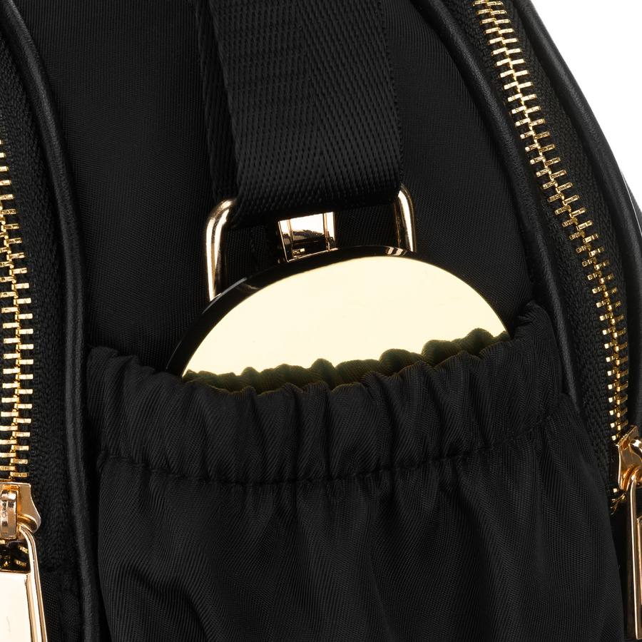 Nylon-schwarze Damen-Umhängetasche, einteilig mit sechs Taschen - Peterson – Bild 19