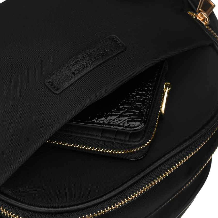 Nylon-schwarze Damen-Umhängetasche, einteilig mit sechs Taschen - Peterson – Bild 18